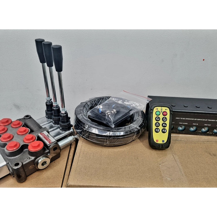 Tilt Tray Wireless Radio Remote & Receiver includes Solenoids & Control Valve Kit