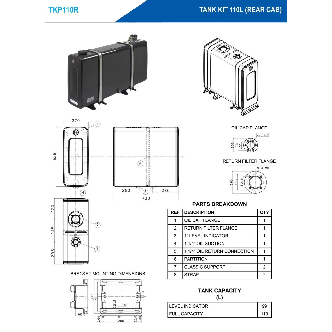 Hydraulic Tanks - Rear of Cab Mount — Equipment Link Australia
