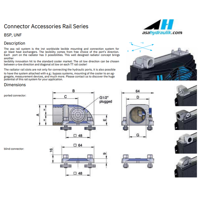 ASA Oil Cooler Twin Fan Adaptor Kits