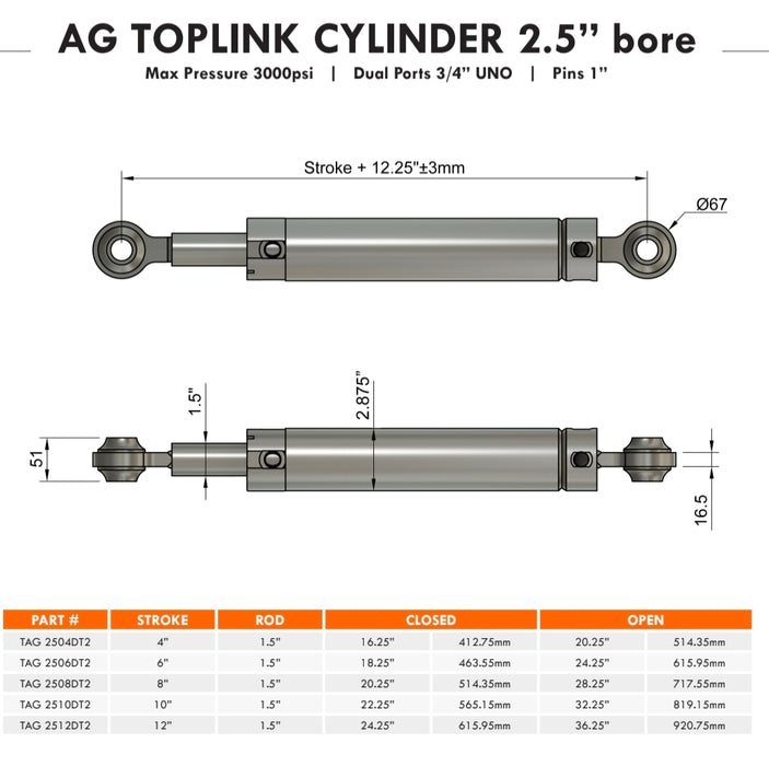 Hydraulic Top Link Cylinder