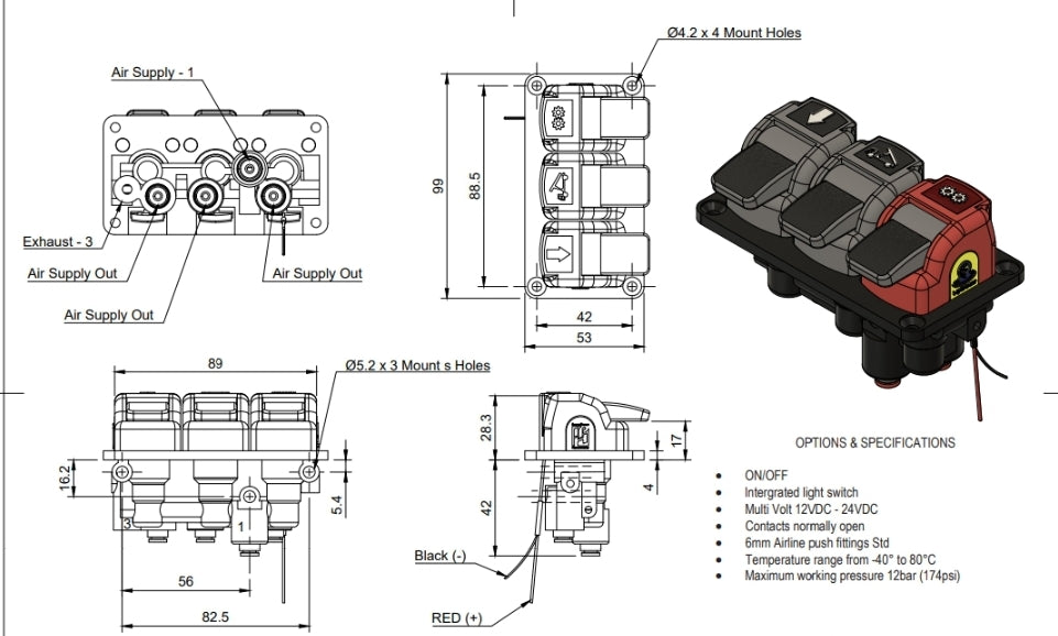 PTO ON/OFF Air Controller with Raise/ Lower & Air Tailgate — Equipment ...