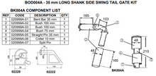 Load image into Gallery viewer, Side Swing Tailgate Kit BOD004A - Long Shank 35mm
